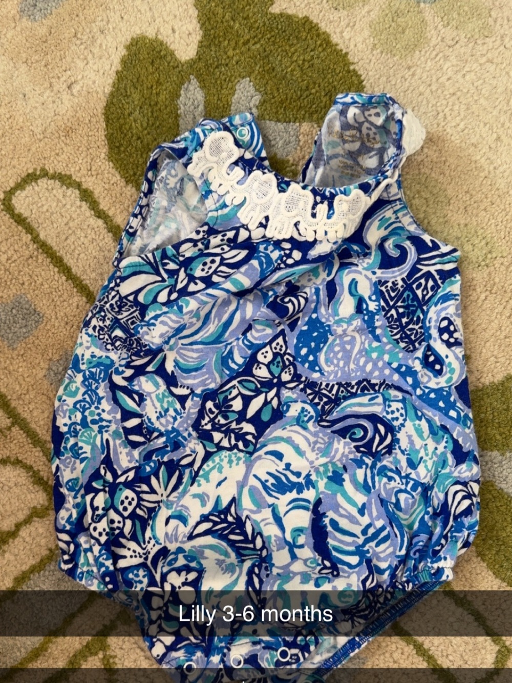 Lilly Pulitzer Blue Multi Floral Bubble Romper